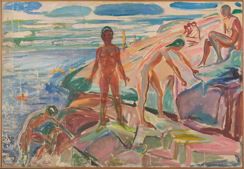 Badere på klippene - Edvard Munch