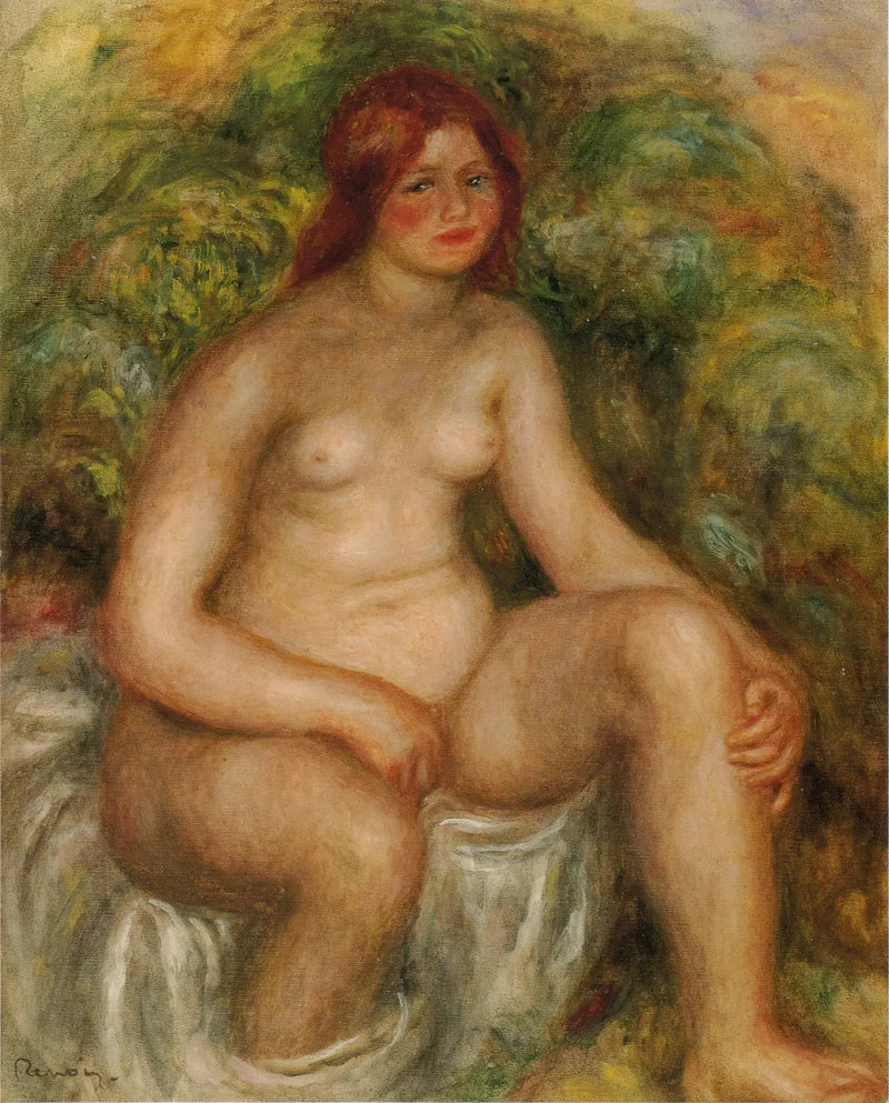 Badende kvinne som sitter - Pierre-Auguste Renoir