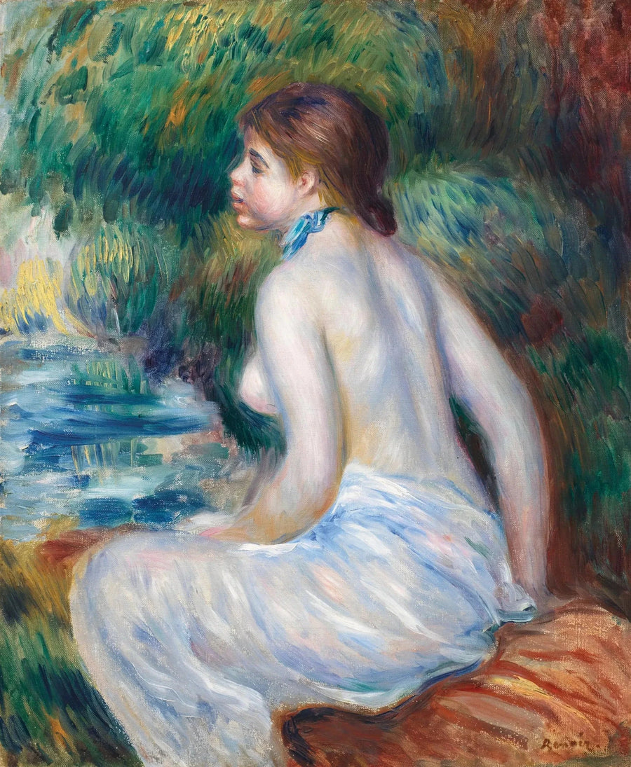 Badende kvinne som sitter - Pierre-Auguste Renoir