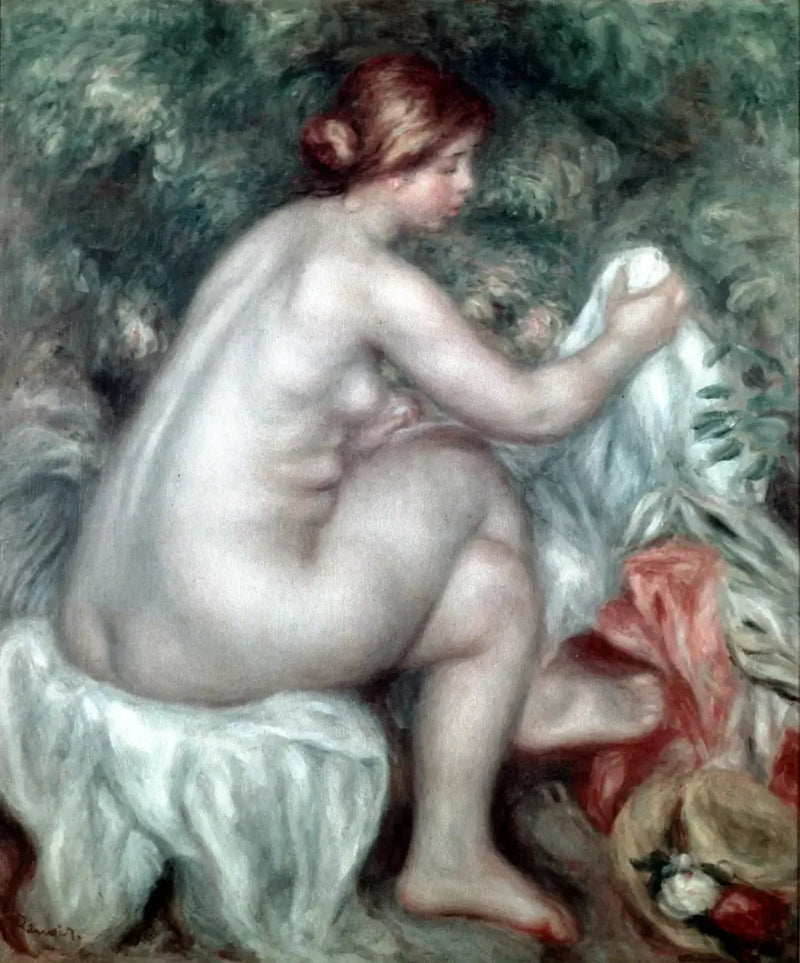 Badende med hatt - Pierre-Auguste Renoir