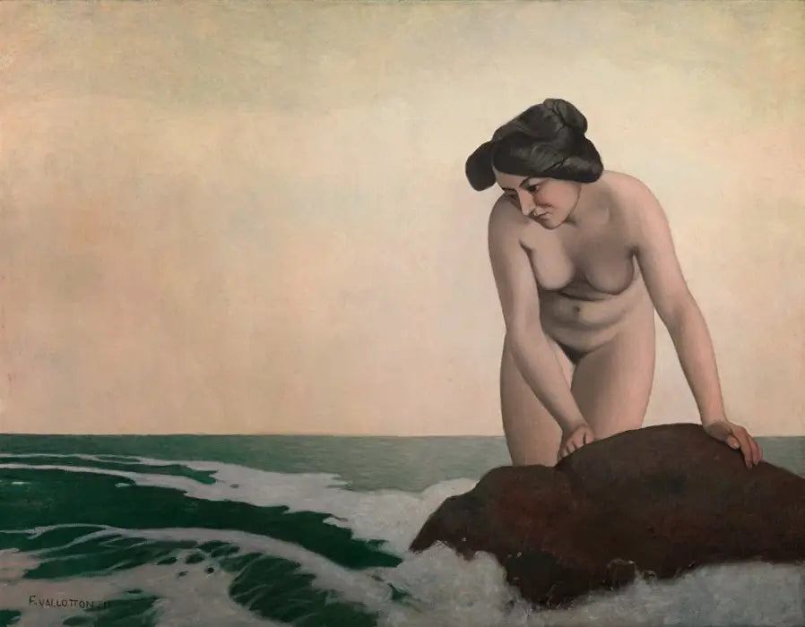 Badende kvinne ved klippe - Félix Vallotton

Source:
Baigneuse au rocher - Félix Vallotton