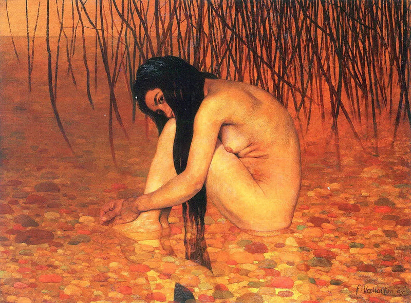Badende kvinne ved sivene - Félix Vallotton

Source:
Baigneuse aux roseaux - Félix Vallotton