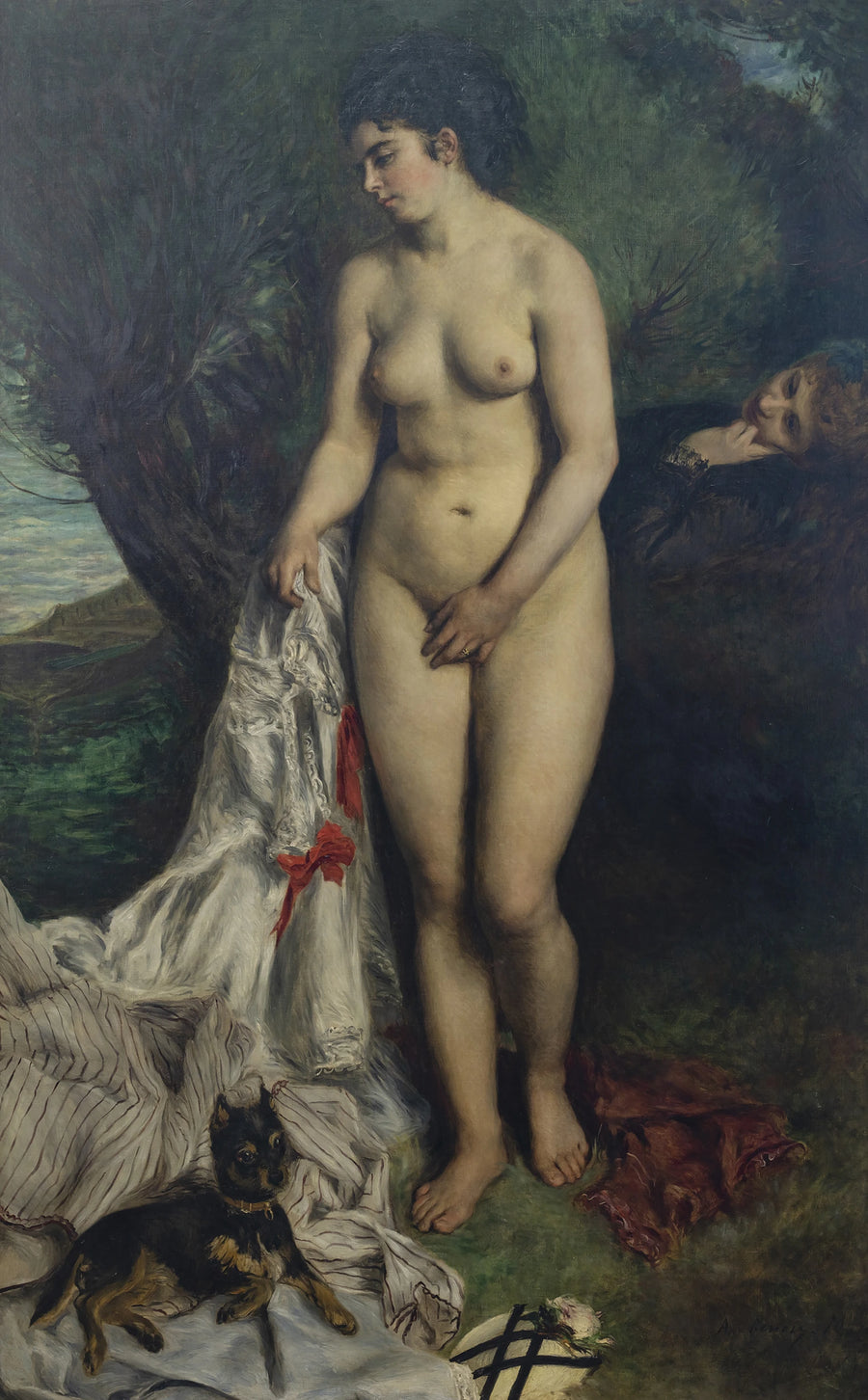 Badende med en griffon eller Lise ved bredden av Seinen - Pierre-Auguste Renoir