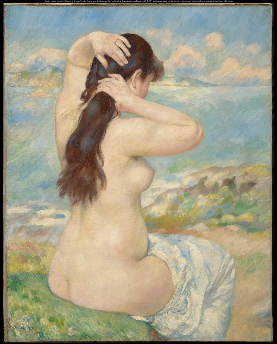 Badende kvinne som ordner håret - Pierre-Auguste Renoir