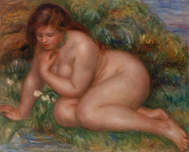 Badende kvinne som ser på seg selv i vannet - Pierre-Auguste Renoir