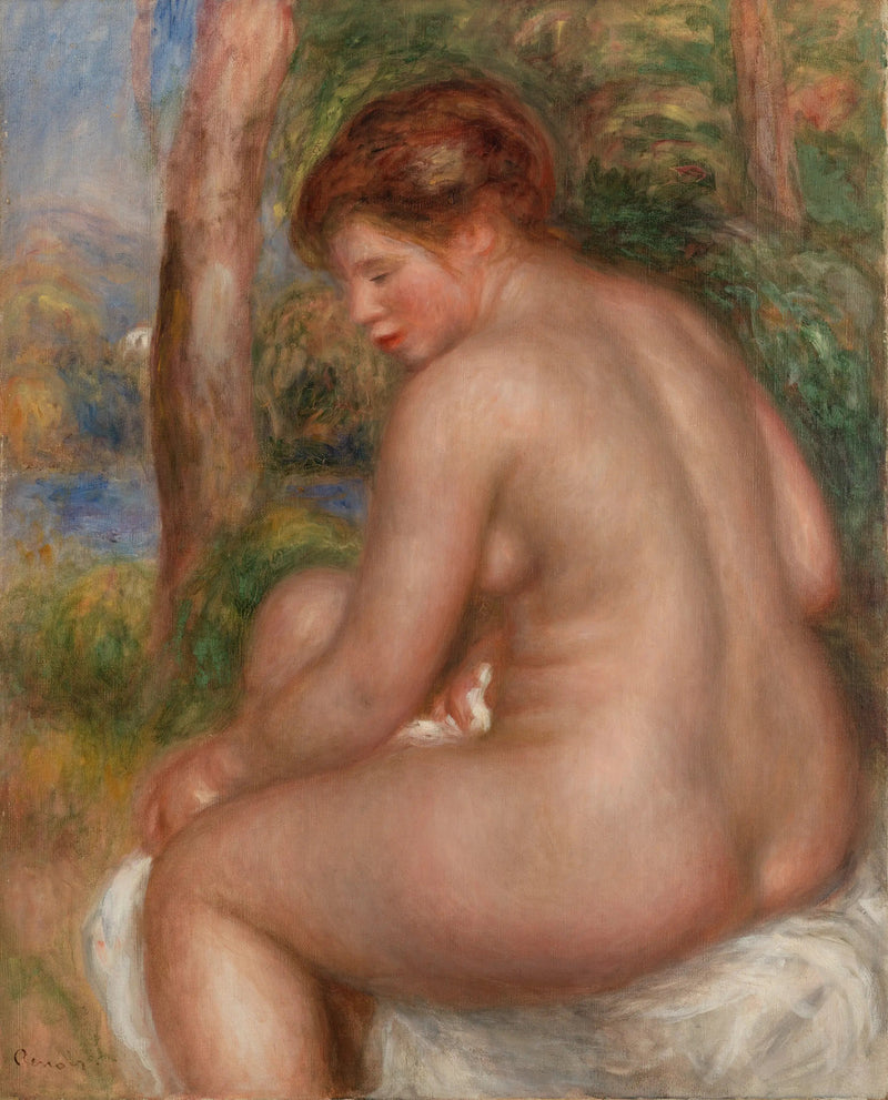 Badende sett fra tre kvarter - Pierre-Auguste Renoir