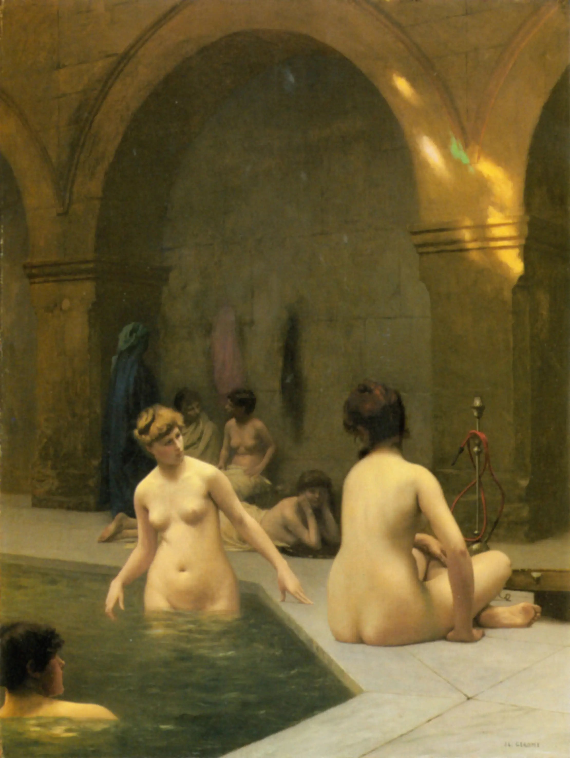 Baigneuses - Jean-Léon Gérôme image 1 reproduction de peinture à l’huile