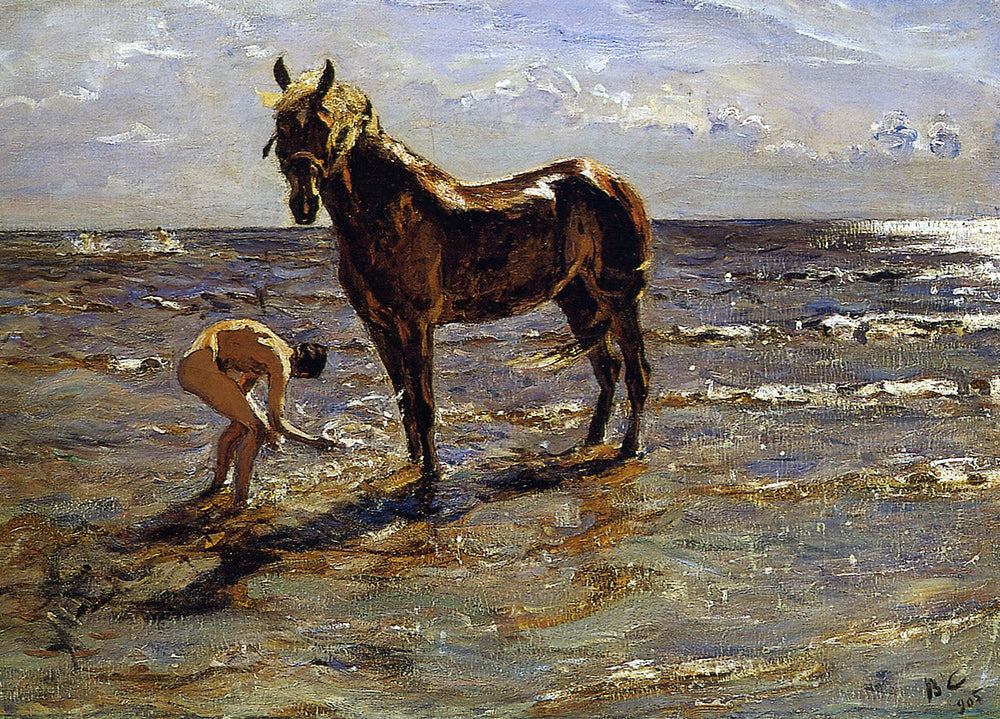 Bain d'un cheval - Valentin Serov image 1 reproduction d’œuvre d’art à l’huile