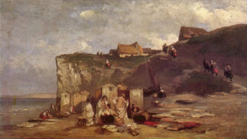 Kvinnebading i Dieppe III - Carl Spitzweg