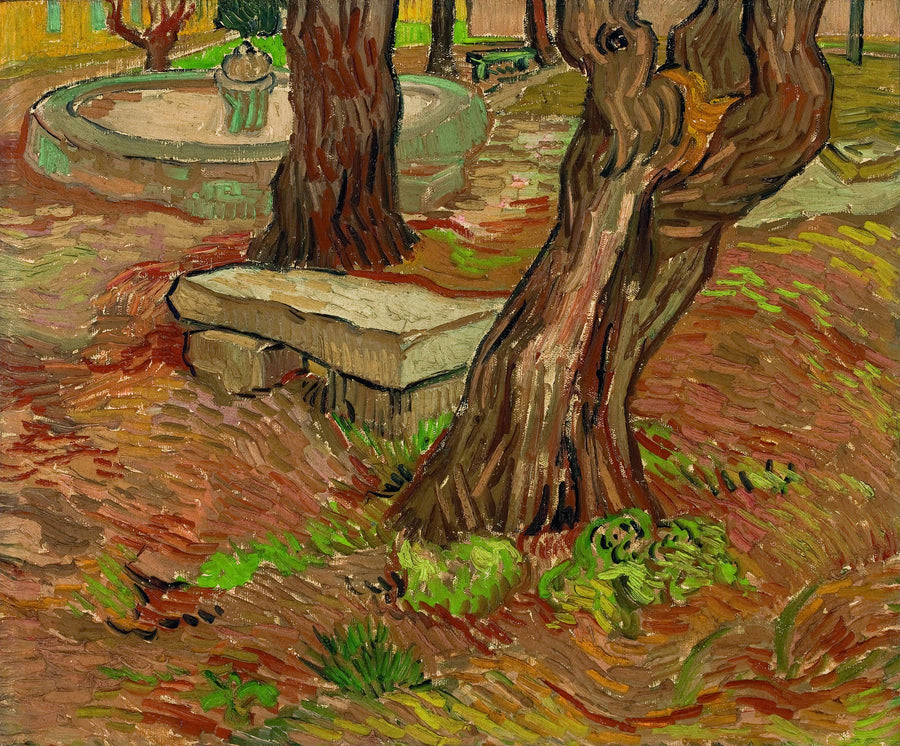 Steinbenken i hagen ved Saint-Paul-sykehuset - Vincent van Gogh