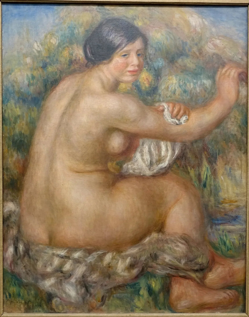 Banhista tørker høyre arm - Pierre-Auguste Renoir
