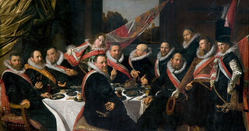 Bankett for offiserene i Saint-George bueskytterkorps, Haarlem 1616 - Frans Hals

Source:
Banquet des officiers du corps des archers de Saint-George, Haarlem 1616 - Frans Hals