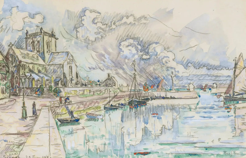 Barfleur, havnen - Paul Signac
