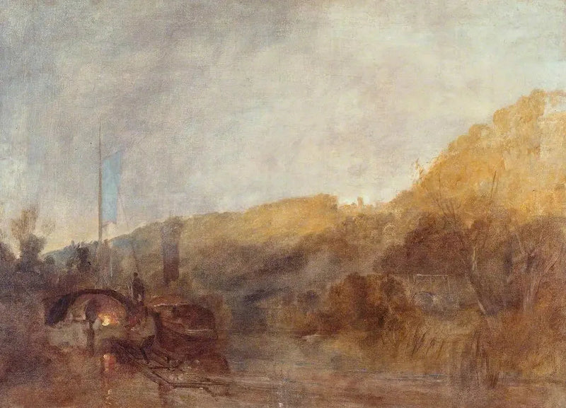 Båt på elven, solnedgang - J. M. W. Turner