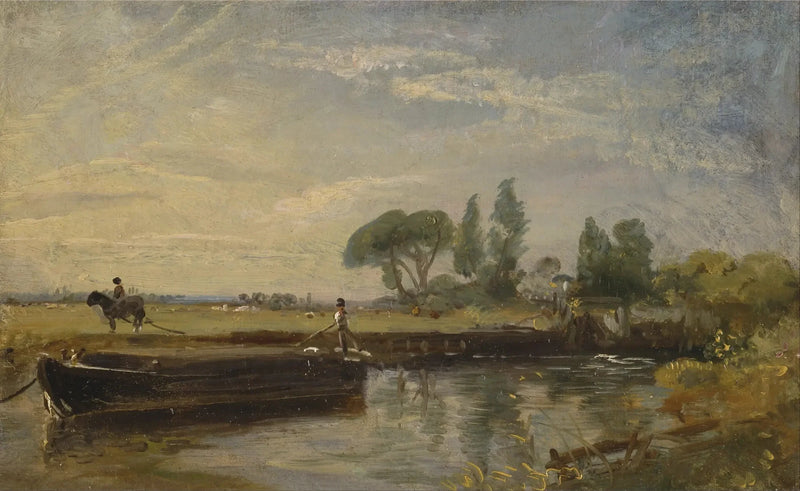 Bått under slusene i Flatford - John Constable