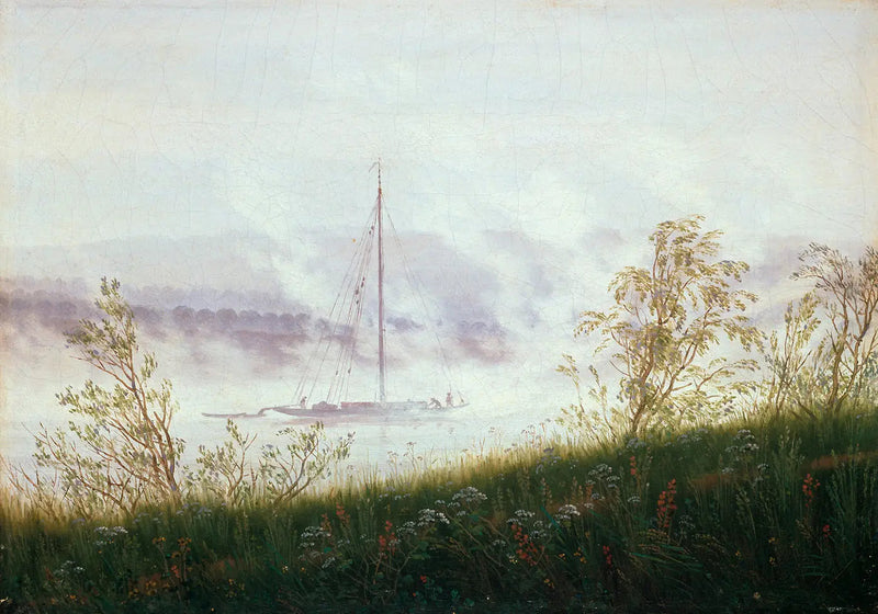 Båt i den tidlige morgentåken - Caspar David Friedrich