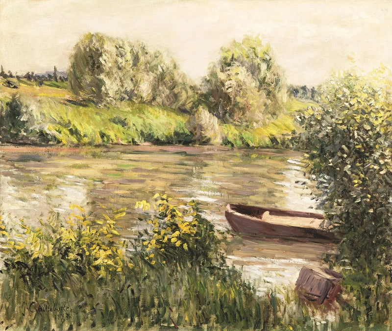 Båt nær bredden, høsteffekt - Gustave Caillebotte