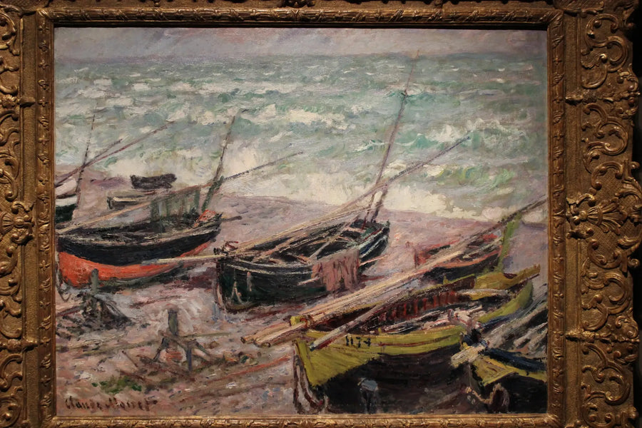 Fiskebåter ved Étretat - Claude Monet