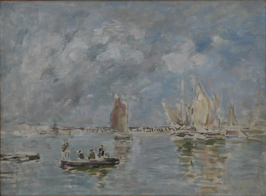 Båter og Estakade - Eugène Boudin