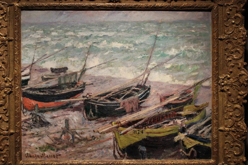 Fiskebåter i Étretat W1028 - Claude Monet