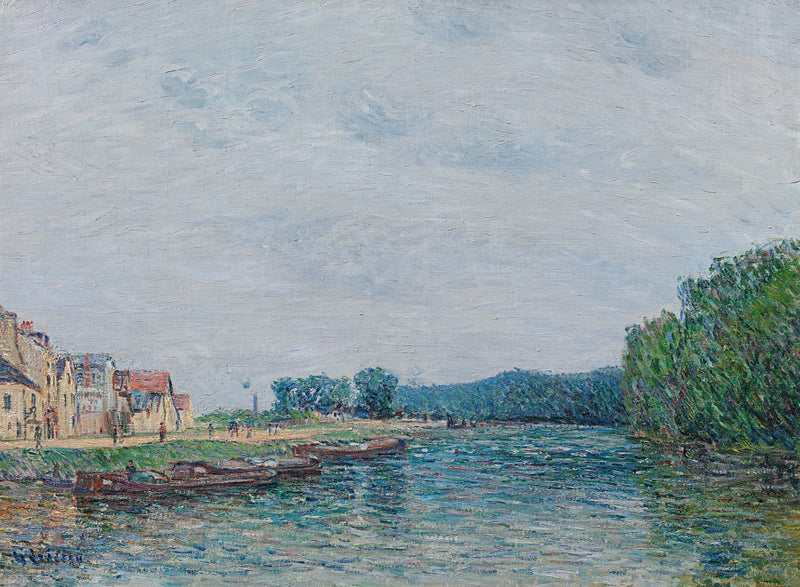 Båter, Pothuis kai i Pontoise - Gustave Loiseau