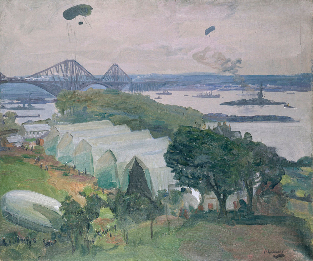 Base aérienne de North Queensferry, 1917 - John Lavery image 1 reproduction d’œuvre d’art à l’huile