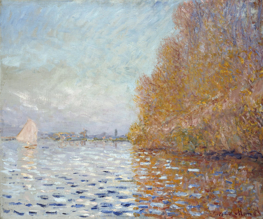 Argenteuil-bassenget med en seilbåt W331 - Claude Monet