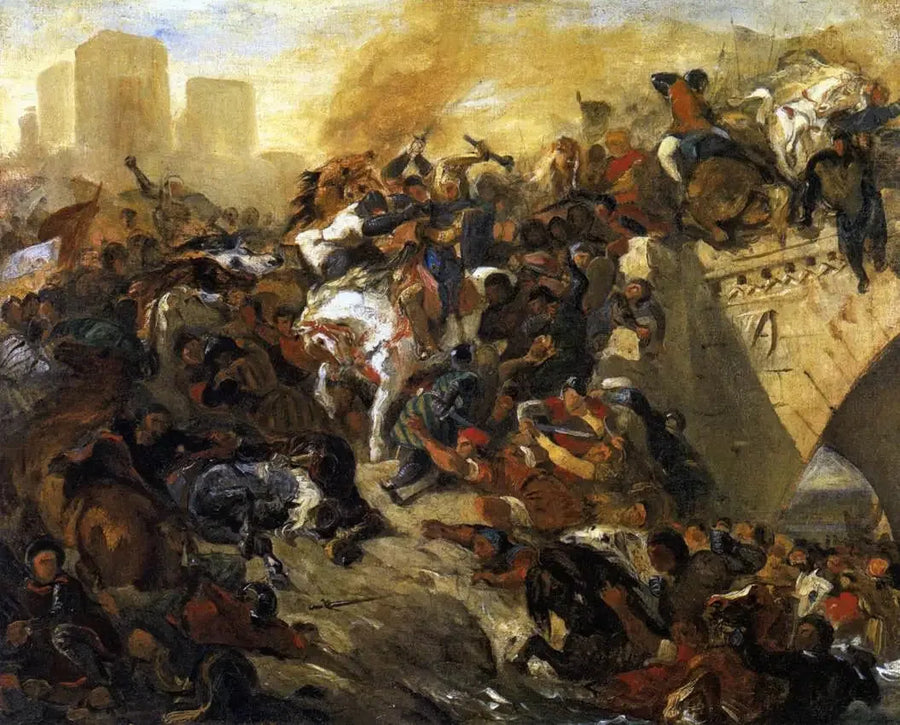 Slaget ved Taillebourg vunnet av saint Louis - Eugène Delacroix