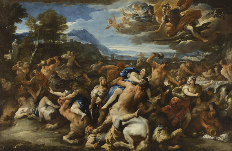 Slaget mellom Lapithene og Kentaurene - Luca Giordano