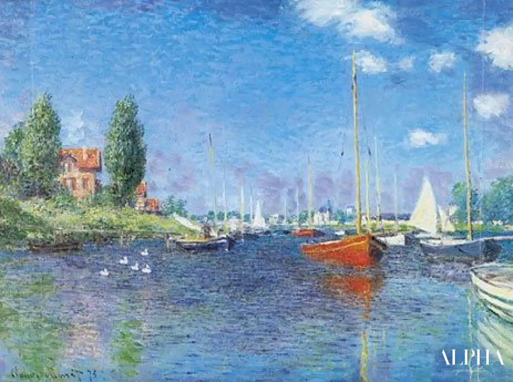 Bateau rouge, Argenteuil - Claude Monet - Reproductions de tableaux et peintures haut de gamme