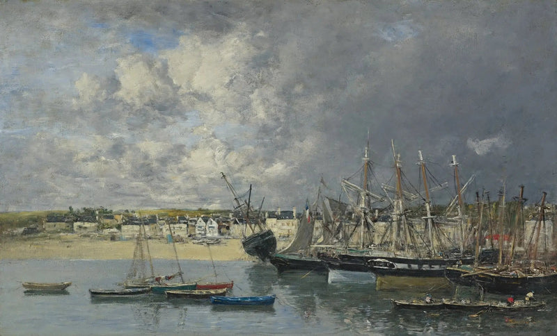 Båter ved anker i havnen, Portrieux - Eugène Boudin