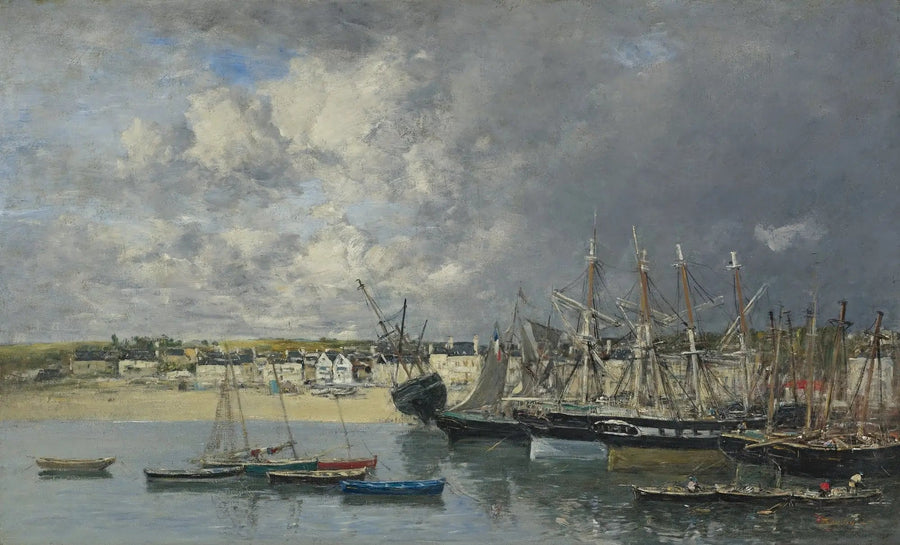 Båter ved anker i havnen, Portrieux - Eugène Boudin