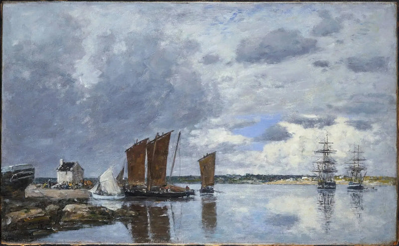 Fiskebåter i Kerhor - Eugène Boudin