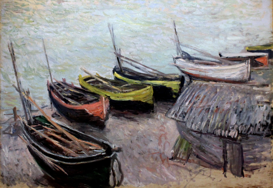 Båter på stranden i Étretat W824 - Claude Monet