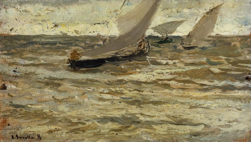 Båter som forlater havnen, Asturiene - Joaquín Sorolla