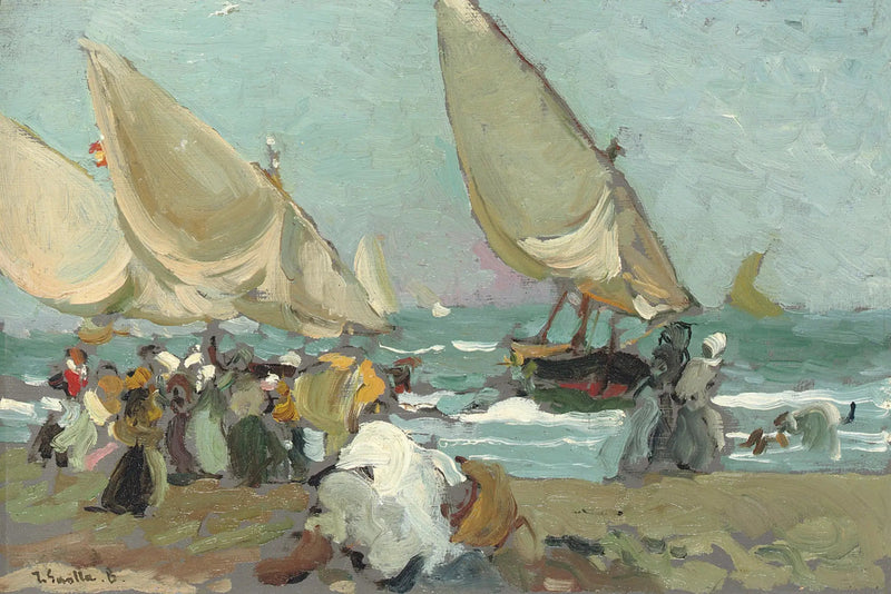 Båter på stranden i Valencia - Joaquín Sorolla