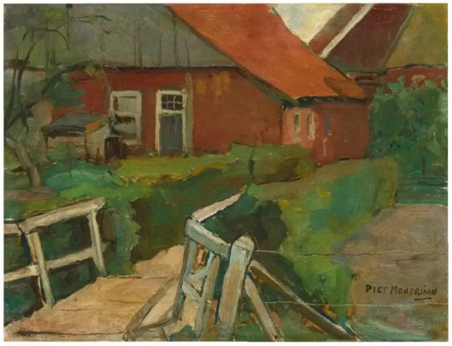 Landbruksbygninger med bro - Piet Mondrian
