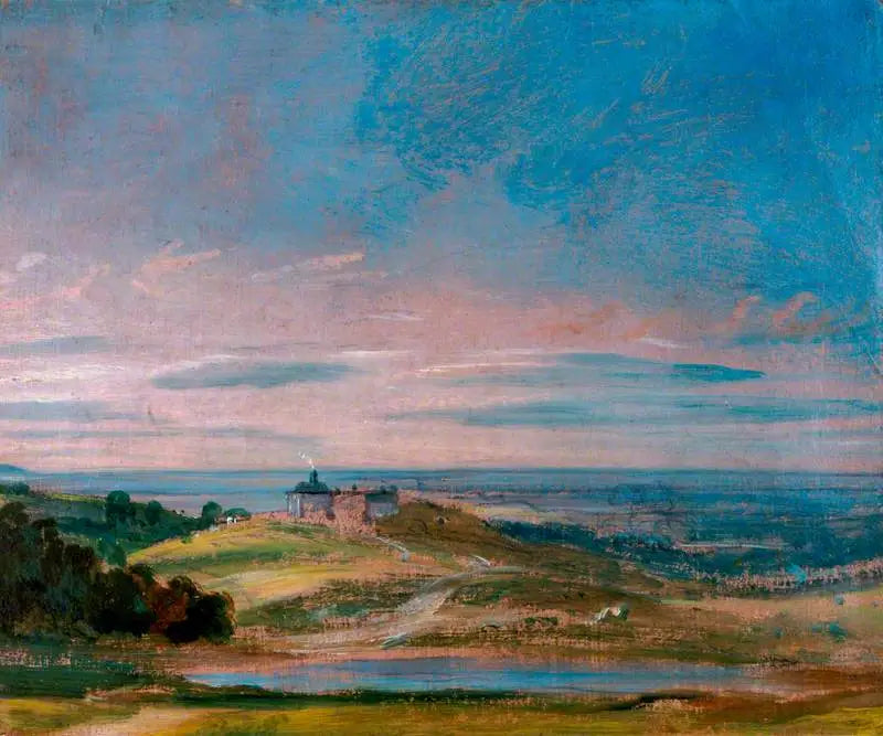 Bygninger på en skrånende tomt nær Hampstead - John Constable