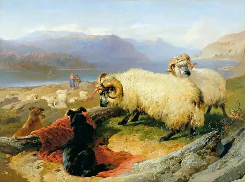 Vedhengede værnesvin - Edwin Henry Landseer

Source:
Béliers attachés - Edwin Henry Landseer