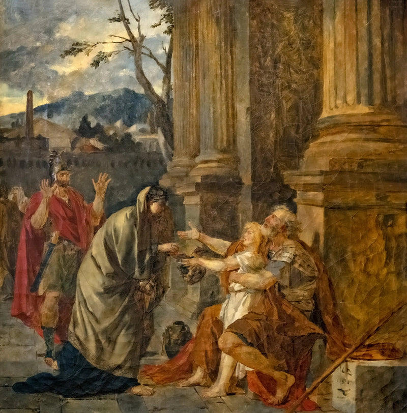 Belisaire anerkjent av en soldat - Jacques-Louis David
