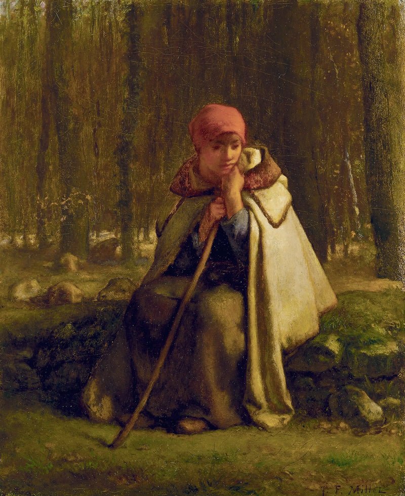 Sittende bergère - Jean-François Millet