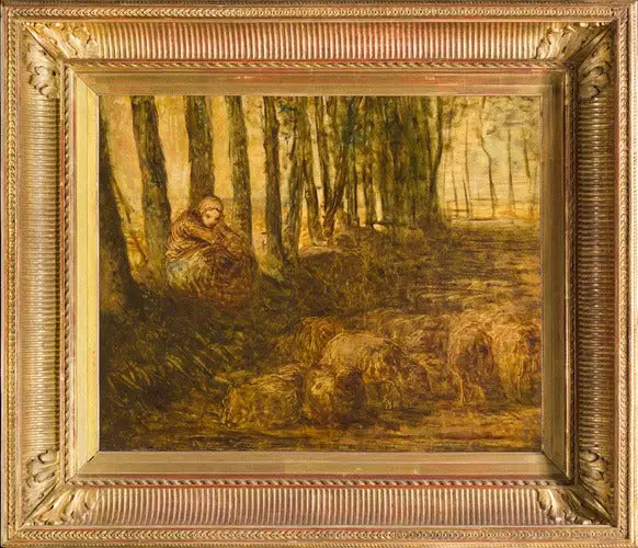 Bergère og flokk - Jean-François Millet