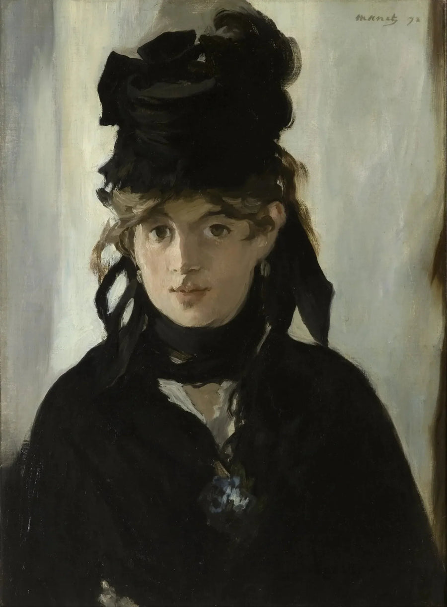 Berthe Morisot med bukett av fioler - Édouard Manet