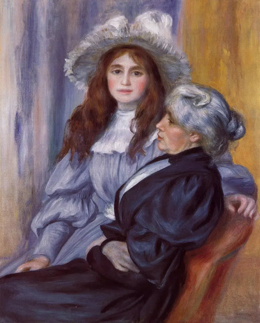 Berthe Morisot og datteren hennes Julie Manet - Pierre-Auguste Renoir