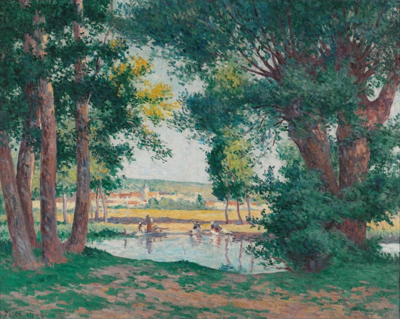 Bessy-Sur-Cure, vaskerne ved vannkanten - Maximilien Luce