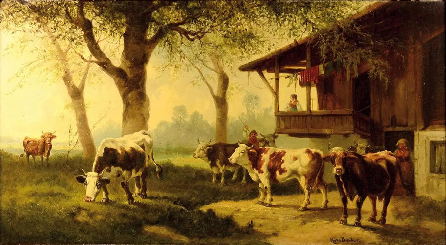 Kjøttdyr på en beitemark - Rosa Bonheur
