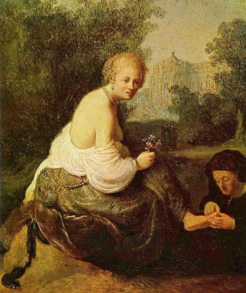 Batsheba ved sitt toalett, sett av kong David - Rembrandt