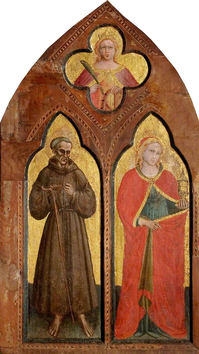 Velsignede Gérard de Villamagna og hellige Marie-Magdalena med hellige Catherine av Alexandria - Spinello Aretino