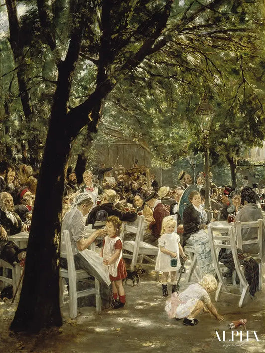 Biergarten de Munich 1883/84 - Max Liebermann - Reproductions de tableaux et peintures haut de gamme