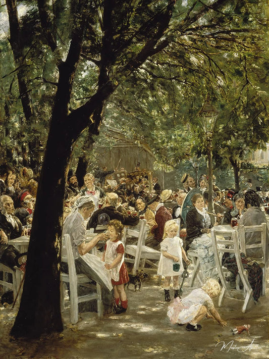 Biergarten de Munich 1883/84 - Max Liebermann - Reproductions de tableaux et peintures haut de gamme